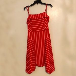 Banana Republic Red & White Striped Cocktail Dress